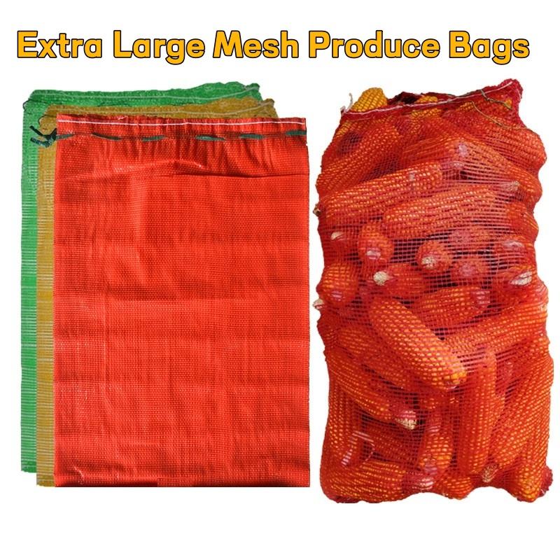 Produce Bag Reusable Mesh - 10 stuks extra grote herbruikbare mesh-opbergzakken