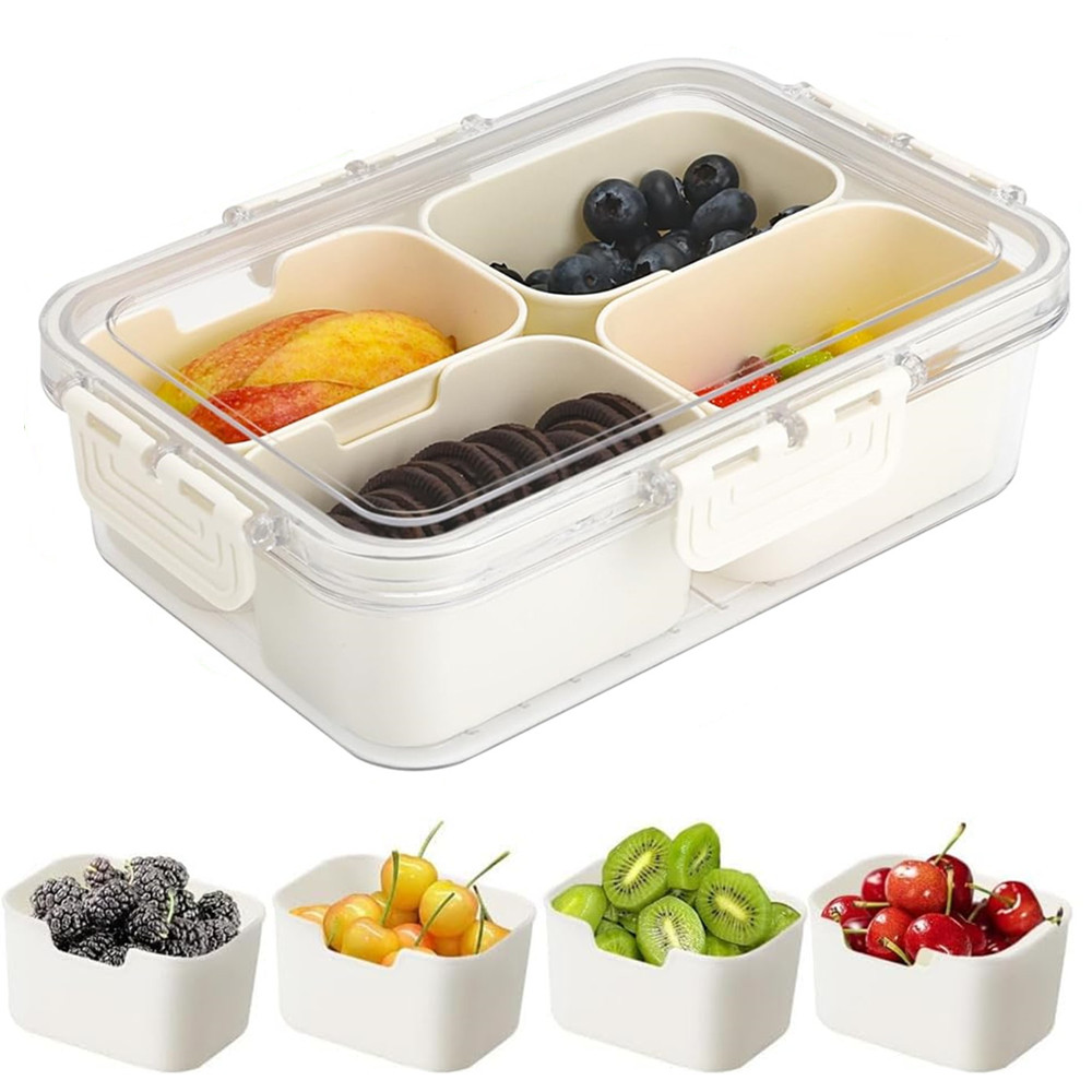 Food Storage Underground - Draagbare voedselbewaarbox, snackbox, 4 compartimenten met