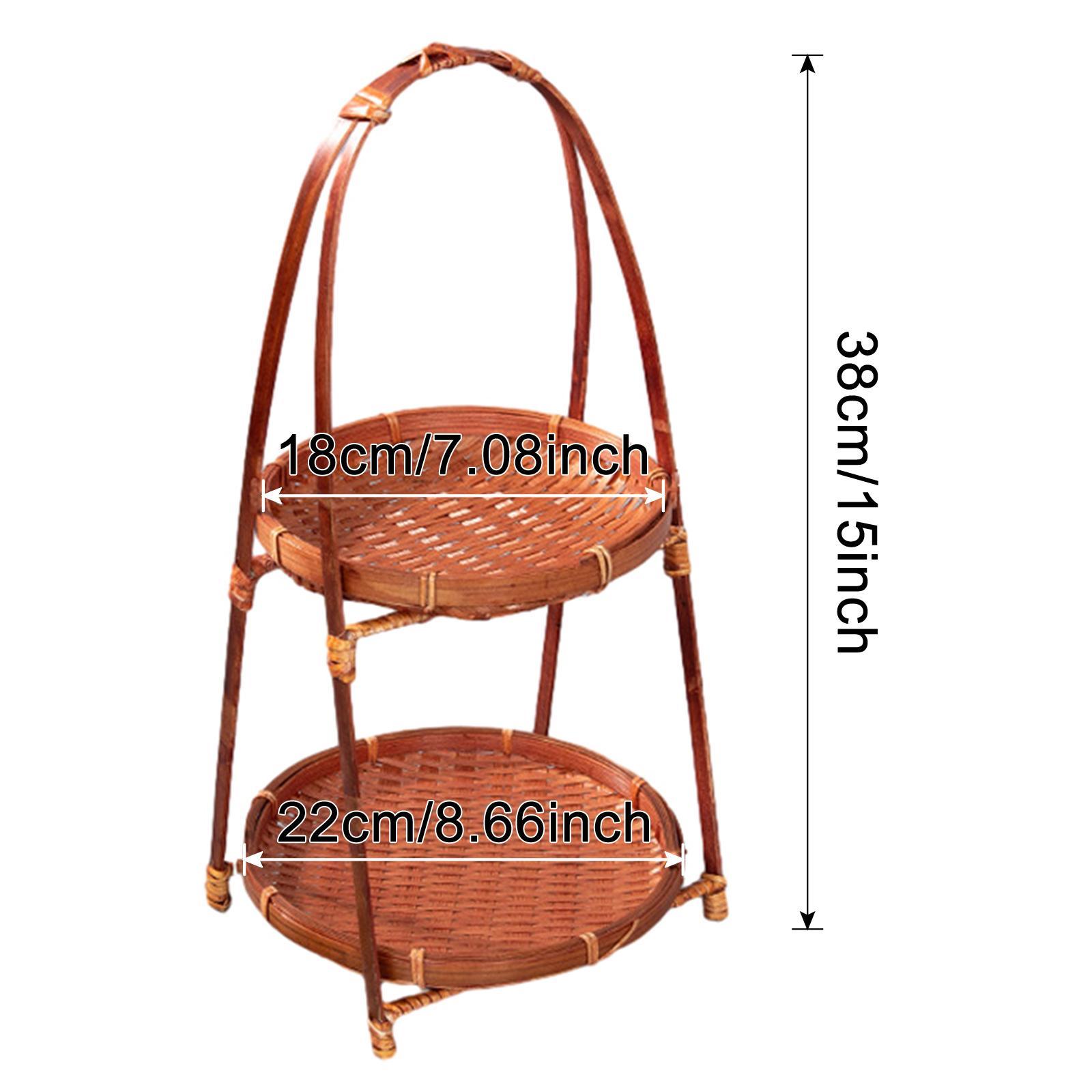 Food Storage In Restaurant - Bamboe geweven fruitmand Maaltijdmand Decoratief voedselserverblad