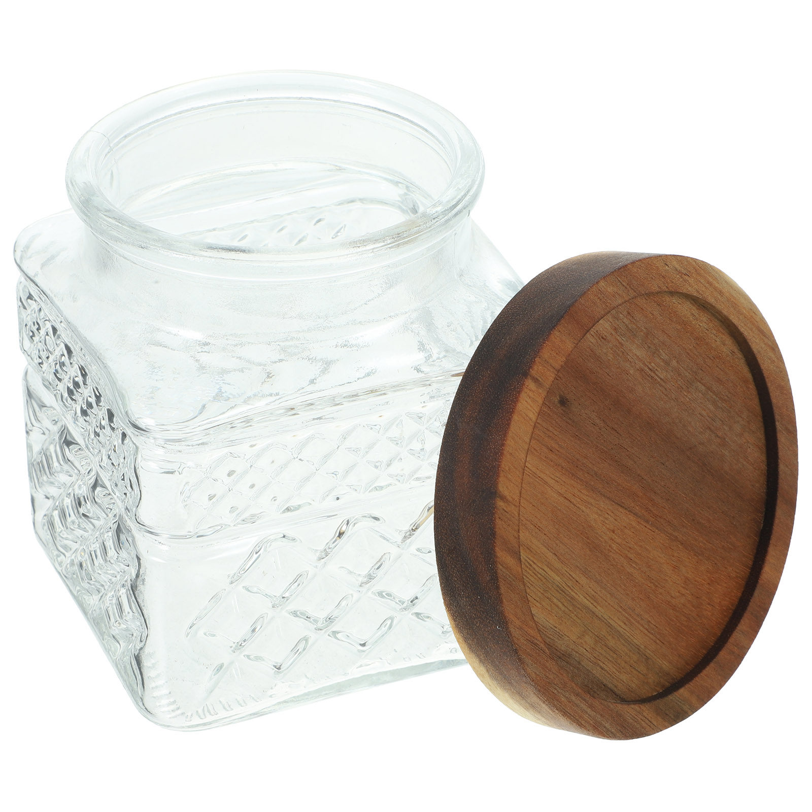 Food Storage Glass Containers Large - Glazen voorraadpot, luchtdichte kruik, houten deksel,