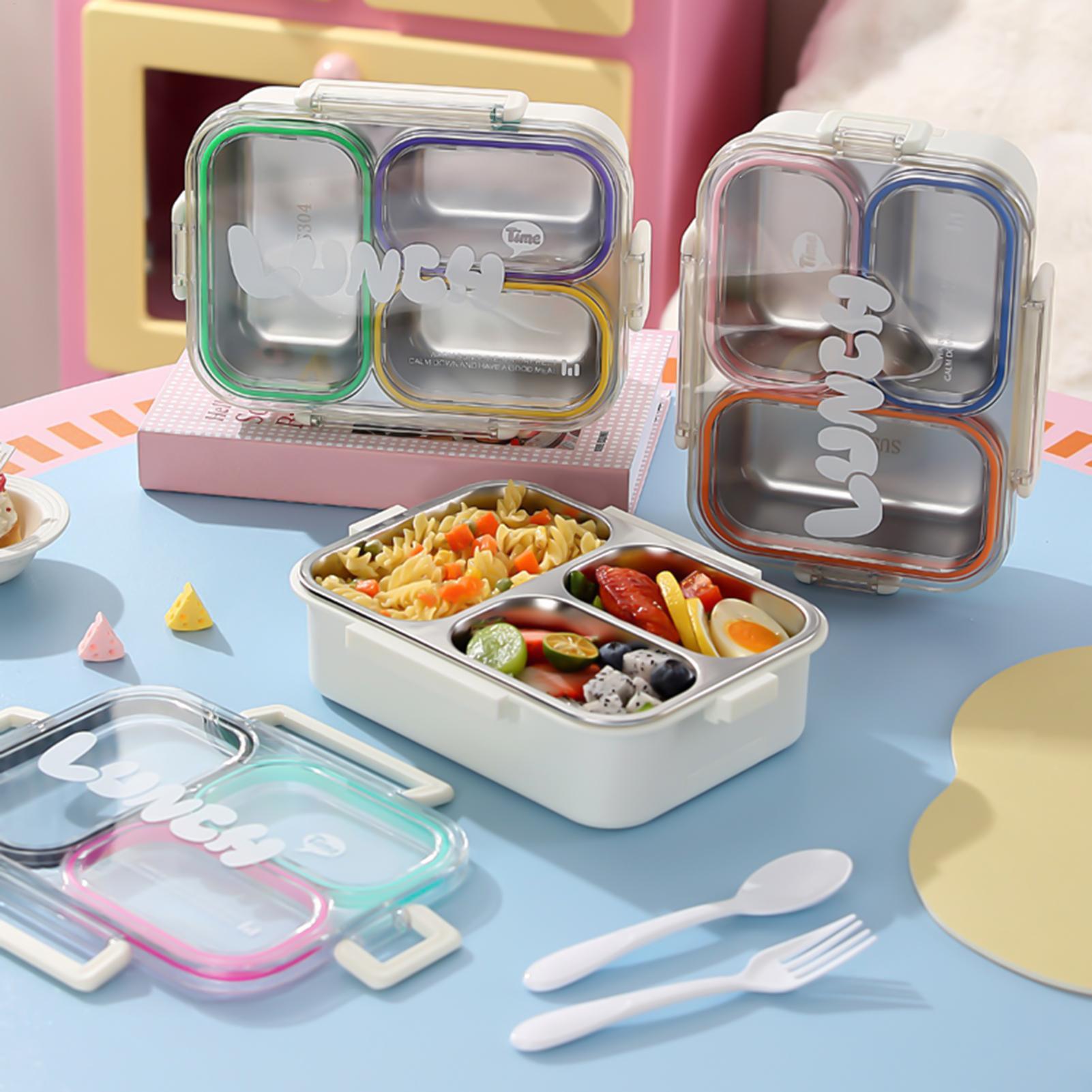 Food Storage Underground - Roestvrijstalen lunchbox met 3 compartimenten, voedselopslag,