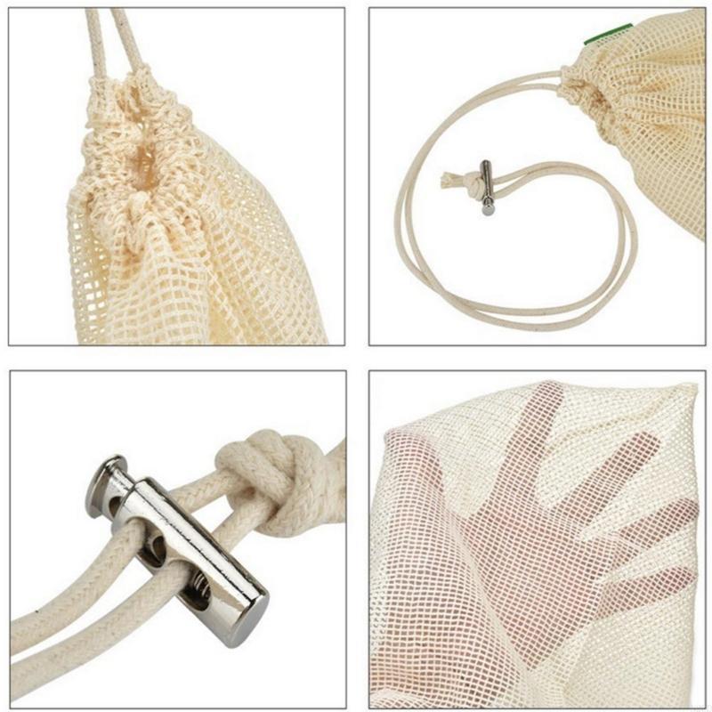 Produce Bag Reusable Mesh - Katoenen mesh-productenzakken Herbruikbare katoenen netzakken voor
