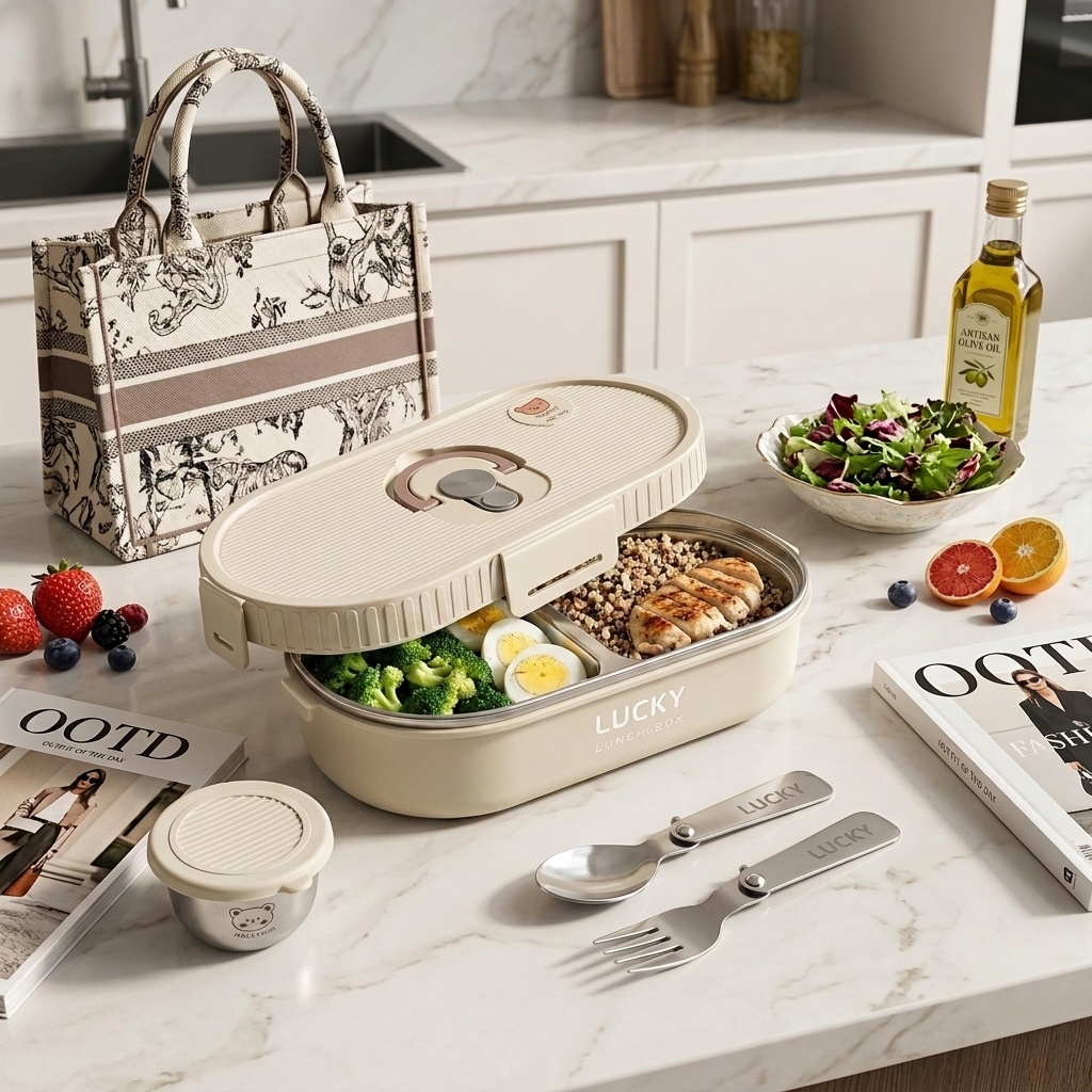 Food Storage Underground - Microgolfbestendige 304 roestvrijstalen bento lunchbox set,