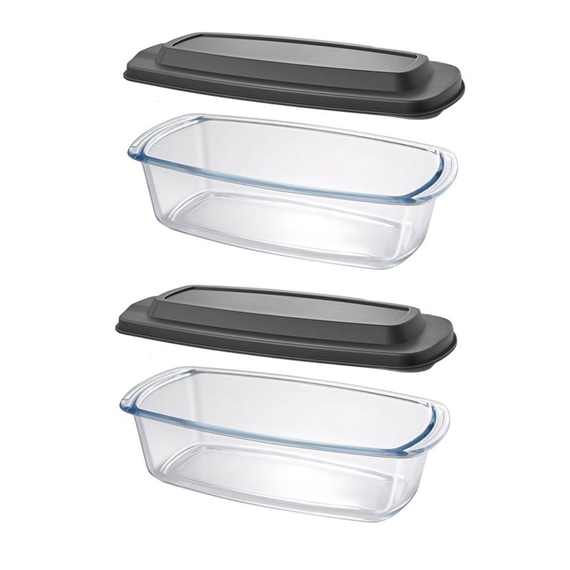 Food Storage Glass Containers Large - FYBL-Glasbroodpan, 2-pack GROOT 7,6 kopjes/1800 ML/1,9