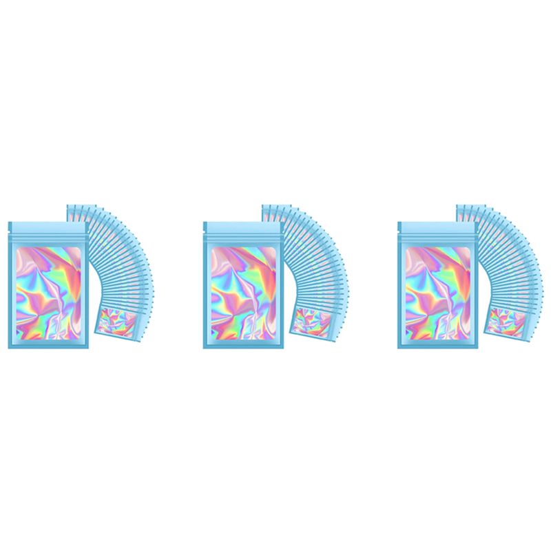 Food Storage Mylar Bags - ABWZ-300 stuks hersluitbare holografische zakjes, geurbestendige