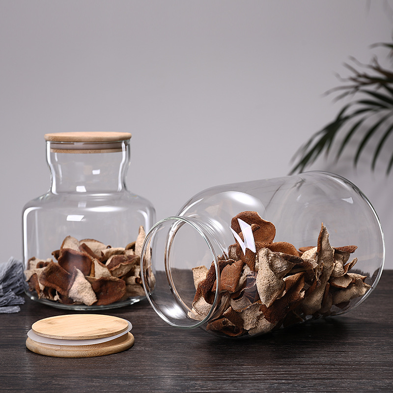 Food Storage Glass Containers Large - 3800Ml Bamboe Deksel Glas Keuken Opslag