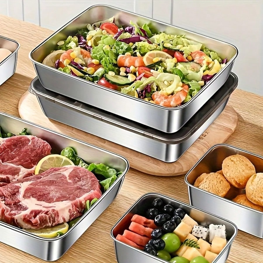 5-delige set roestvrijstalen v - Food Storage Containers Xl recensie en prijs