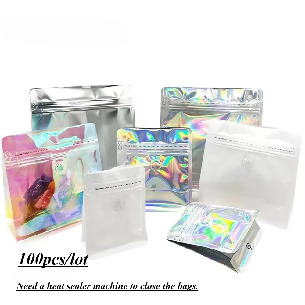 100 stuks roze regenbooglaser  - Food Storage Mylar Bags recensie en prijs