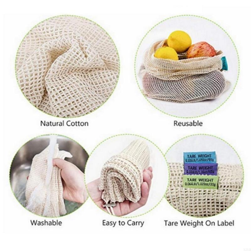 Katoenen mesh-productenzakken  - Produce Bag Reusable Mesh recensie en prijs