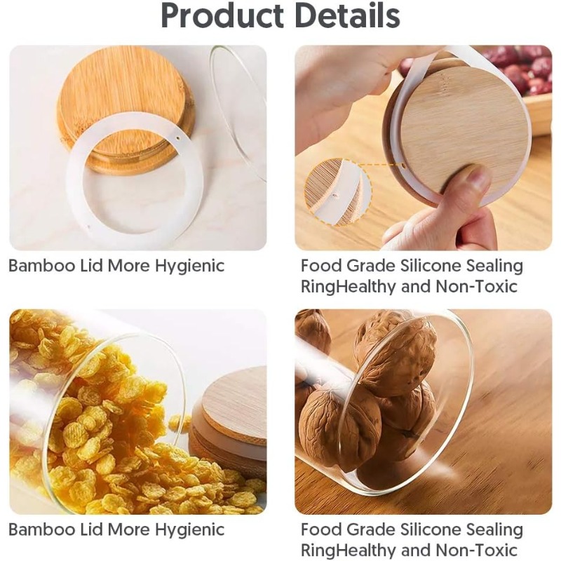 12-glazen potten set met bambo - Food Storage Glass Containers Large recensie en prijs